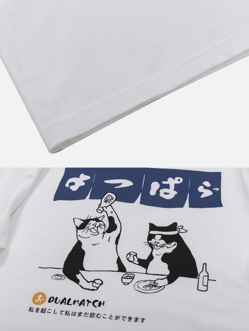 Blanche  T Shirts Aelfric Eden The Cat After Travail Print Tee - VLF-9963643